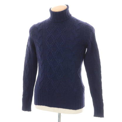 【新品】ドルモア DRUMOHR カシミヤ タートルネック プルオーバーニット ネイビー【 44 】【 状態ランクN 】【 メンズ 】