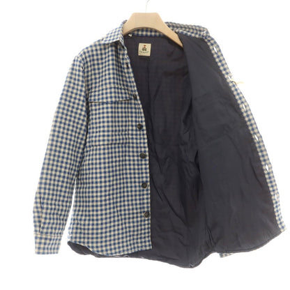 【新品】ギローバー GUY ROVER コットン ギンガムチェック 中綿入り シャツジャケット ブルゾン ブルーxベージュ【 Ｌ 】【 状態ランクN 】【 メンズ 】