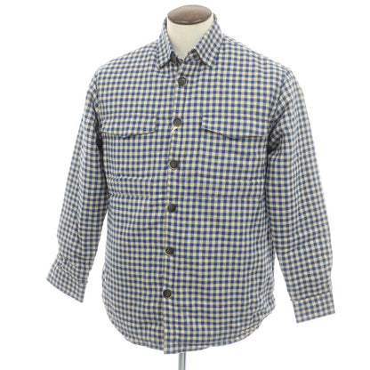 【新品】ギローバー GUY ROVER コットン ギンガムチェック 中綿入り シャツジャケット ブルゾン ブルーxベージュ【 XL 】【 状態ランクN 】【 メンズ 】
