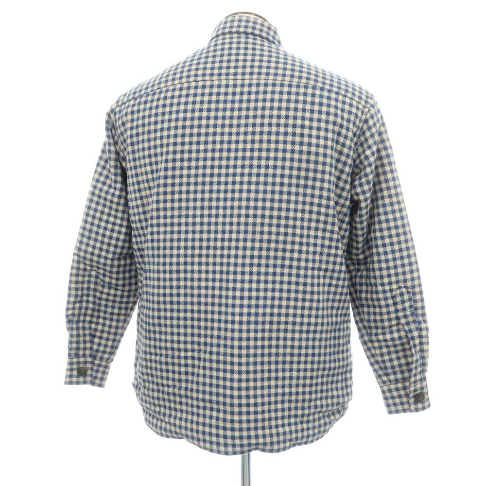 【新品】ギローバー GUY ROVER  コットン ギンガムチェック 中綿入り シャツジャケット ブルゾン ブルーxベージュ【 XL 】【 状態ランクN 】【 メンズ 】[EPD]