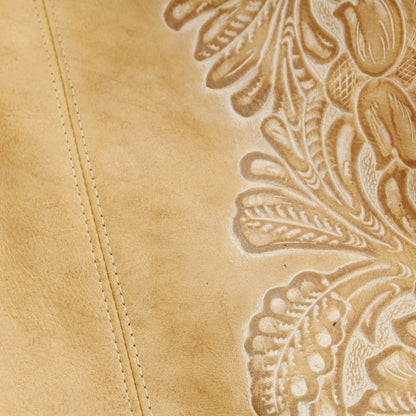 [Used] L&amp;amp;KONDO Carving Leather Tote Bag Beige x Light Brown [Condition Rank A] [Unisex]