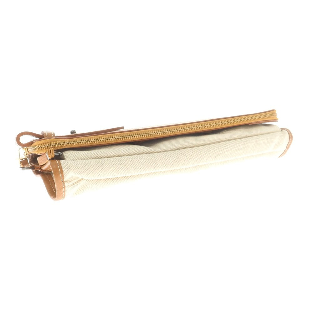 [Used] L&amp;amp;KONDO Leather x Linen Clutch Bag Camel Brown x Natural [Condition Rank A] [Unisex]