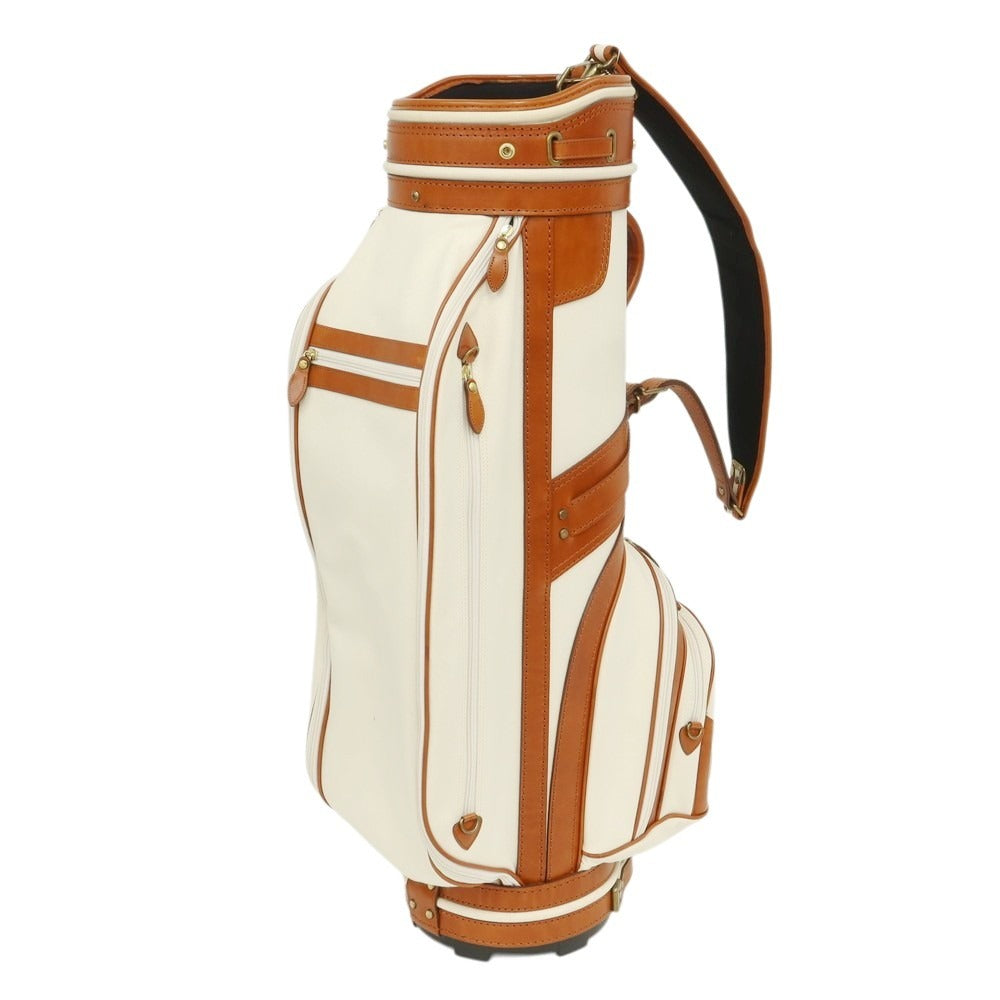 【中古】【未使用】ボンジャポネ BONJAPONE × KOYAMA GOLF BAG FACTORY CB-02T キャンバス×レザー ゴルフバッグ ナチュラルxライトブラウン【 状態ランクS 】【 ユニセックス 】
