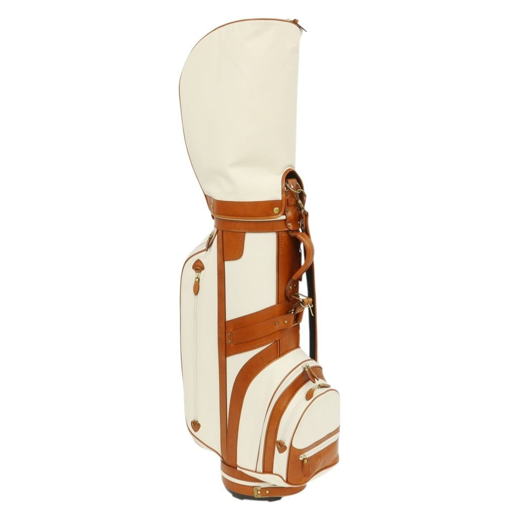 【中古】【未使用】ボンジャポネ BONJAPONE × KOYAMA GOLF BAG FACTORY CB-02T キャンバス×レザー ゴルフバッグ ナチュラルxライトブラウン【 状態ランクS 】【 ユニセックス 】