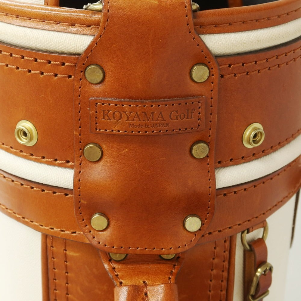 [Used] [Unused] BONJAPONE × KOYAMA GOLF BAG FACTORY CB-02T Canvas x Leather Golf Bag Natural x Light Brown [Condition Rank S] [Unisex]