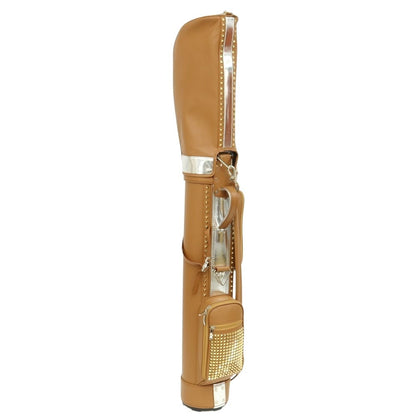 [Used] [Unused] BONJAPONE × KOYAMA GOLF BAG FACTORY Kurge Leather Studded Golf Bag Camel Brown x Silver [6.5 Type] [Condition Rank S] [Unisex]