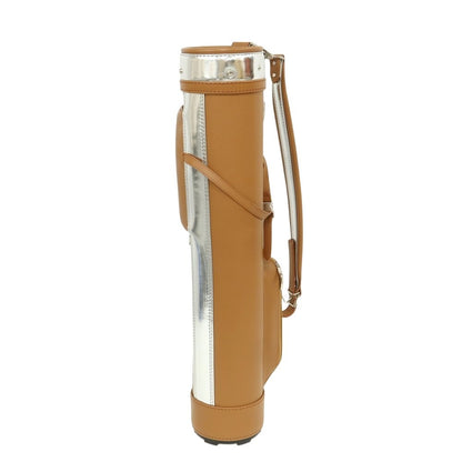 [Used] [Unused] BONJAPONE × KOYAMA GOLF BAG FACTORY Kurge Leather Studded Golf Bag Camel Brown x Silver [6.5 Type] [Condition Rank S] [Unisex]
