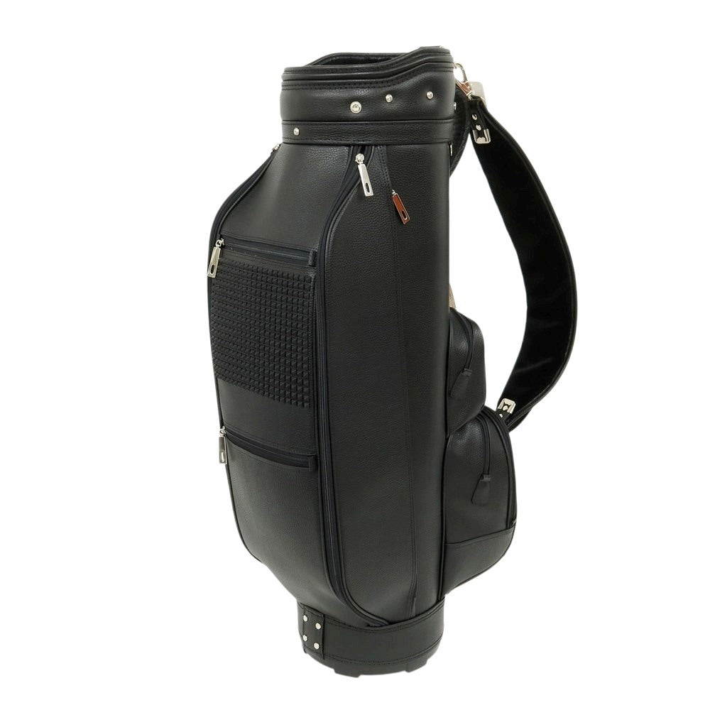 【中古】【未使用】ボンジャポネ BONJAPONE × KOYAMA GOLF BAG FACTORY LEOPARD レザー スタッズ ゴルフバッグ ブラック【 状態ランクS 】【 ユニセックス 】[EPD]
