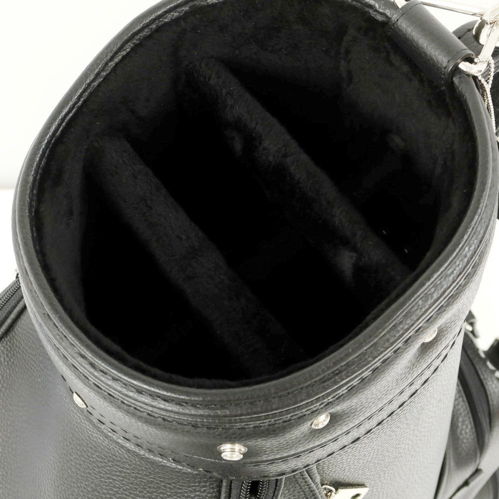 【中古】【未使用】ボンジャポネ BONJAPONE × KOYAMA GOLF BAG FACTORY LEOPARD レザー スタッズ ゴルフバッグ ブラック【 状態ランクS 】【 ユニセックス 】[EPD]