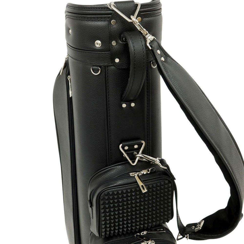 【中古】【未使用】ボンジャポネ BONJAPONE × KOYAMA GOLF BAG FACTORY LEOPARD レザー スタッズ ゴルフバッグ ブラック【 状態ランクS 】【 ユニセックス 】[EPD]