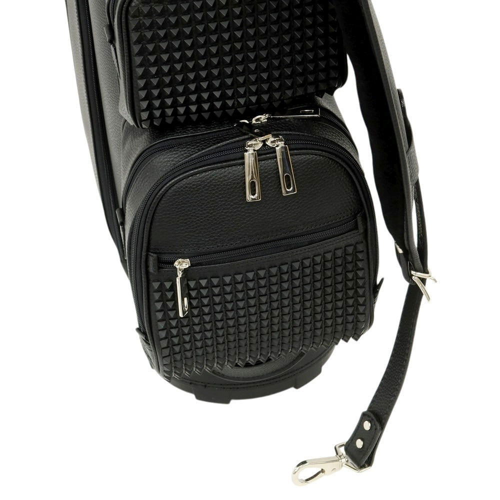 【中古】【未使用】ボンジャポネ BONJAPONE × KOYAMA GOLF BAG FACTORY LEOPARD レザー スタッズ ゴルフバッグ ブラック【 状態ランクS 】【 ユニセックス 】[EPD]