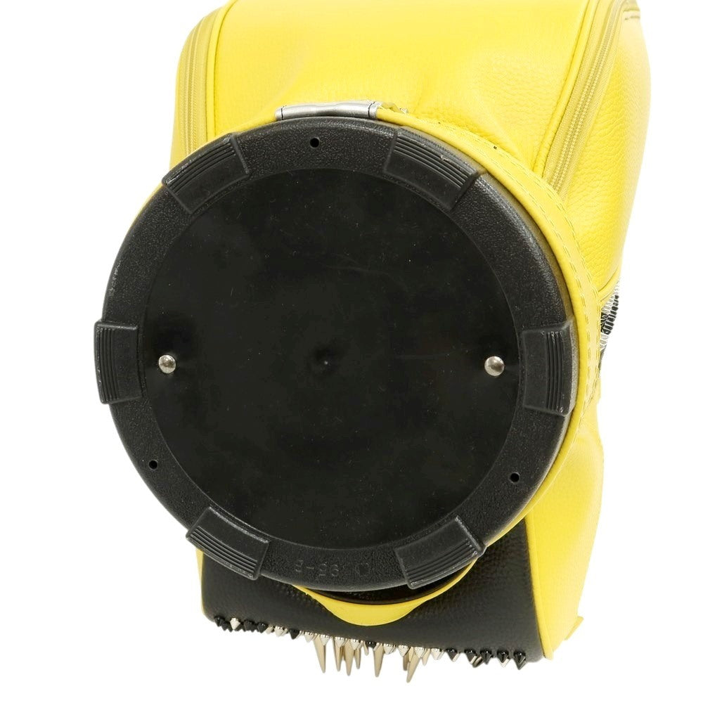 [Used] [Unused] BONJAPONE × KOYAMA GOLF BAG FACTORY PUNK Leather Studded Golf Bag Silver x Yellow [Condition Rank S] [Unisex]