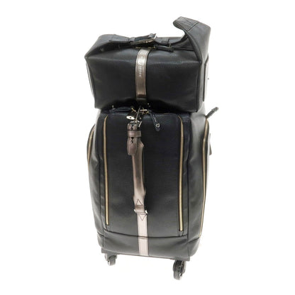 【中古】【未使用】ボンジャポネ BONJAPONE SPIKE シュリンクレザー キャリーバッグ ブラックxメタル【 状態ランクS 】【 ユニセックス 】