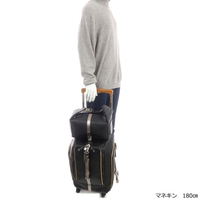 【中古】【未使用】ボンジャポネ BONJAPONE SPIKE シュリンクレザー キャリーバッグ ブラックxメタル【 状態ランクS 】【 ユニセックス 】