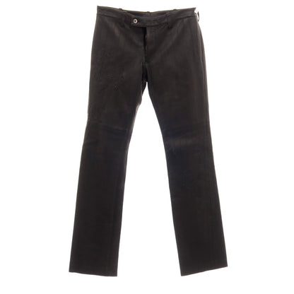 【中古】ルコンド L&amp;KONDO 羊革 スペインラム レザーステッチパンツ ブラック【サイズ46】【 状態ランクD 】【 メンズ 】