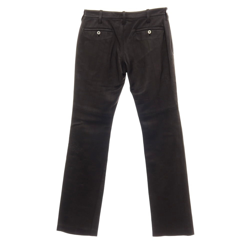 【中古】ルコンド L&amp;KONDO 羊革 スペインラム レザーステッチパンツ ブラック【サイズ46】【 状態ランクD 】【 メンズ 】