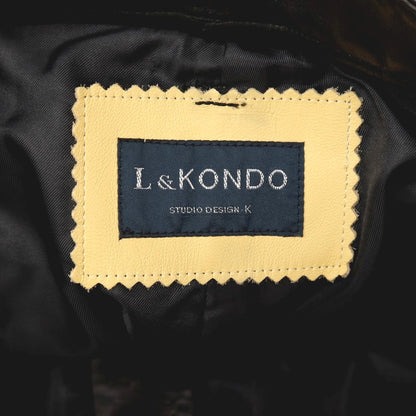 【中古】ルコンド L&amp;KONDO 羊革 スペインラム レザーステッチパンツ ブラック【サイズ46】【 状態ランクD 】【 メンズ 】