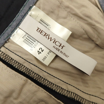 【中古】ベルウィッチ BERWICH ストレッチ コットン カジュアルスラックスパンツ ブラック【 42 】【 状態ランクB 】【 メンズ 】