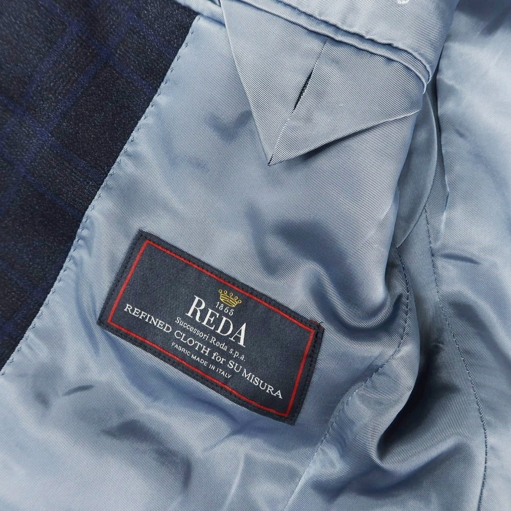 【中古】アザブテーラー azabu tailor ウール チェック 2つボタンスーツ ネイビー系【 上40/下76 】【 状態ランクB 】【 メンズ 】 [CPD]