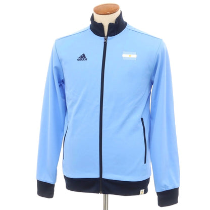 [Used] [Unused] Adidas polyester zip-up track jacket jersey light blue x navy [M] [Condition rank S] [Men&