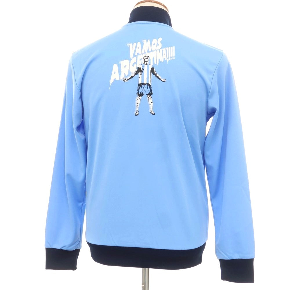 [Used] [Unused] Adidas polyester zip-up track jacket jersey light blue x navy [M] [Condition rank S] [Men&
