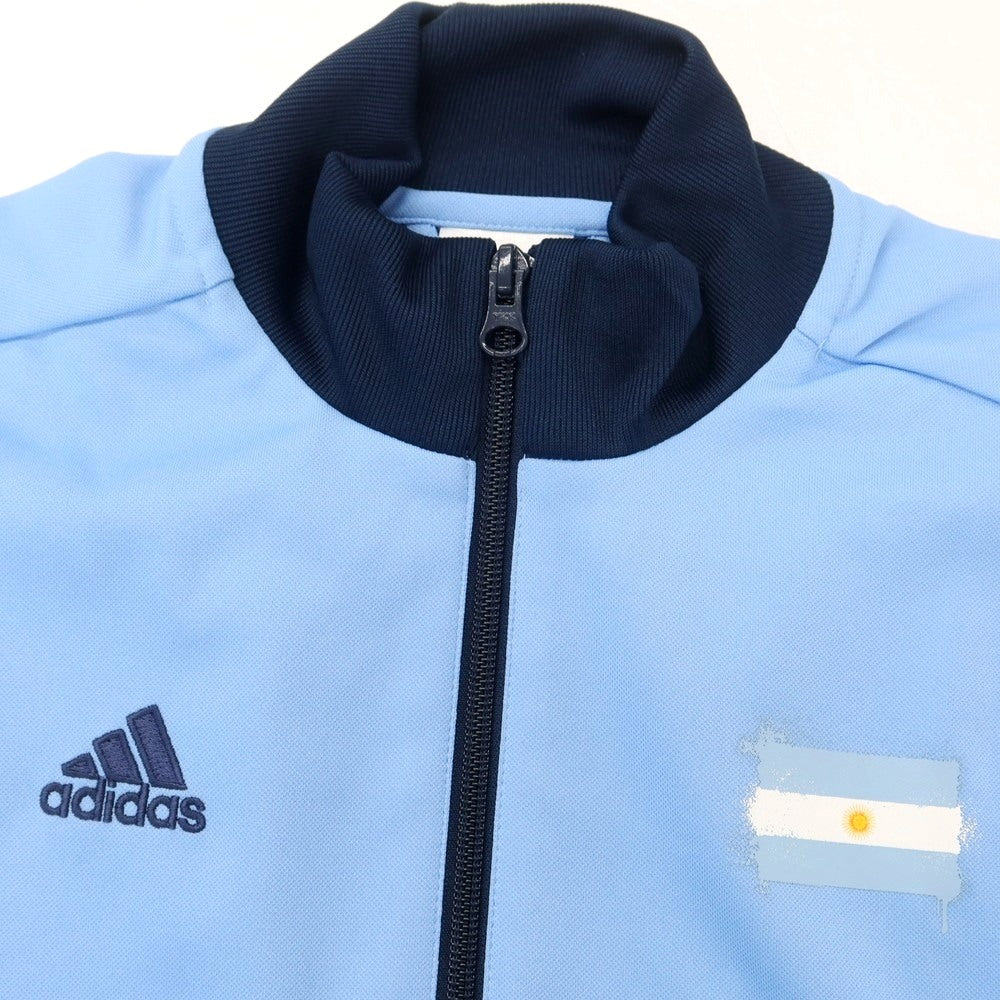 [Used] [Unused] Adidas polyester zip-up track jacket jersey light blue x navy [M] [Condition rank S] [Men&