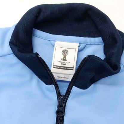 [Used] [Unused] Adidas polyester zip-up track jacket jersey light blue x navy [M] [Condition rank S] [Men&