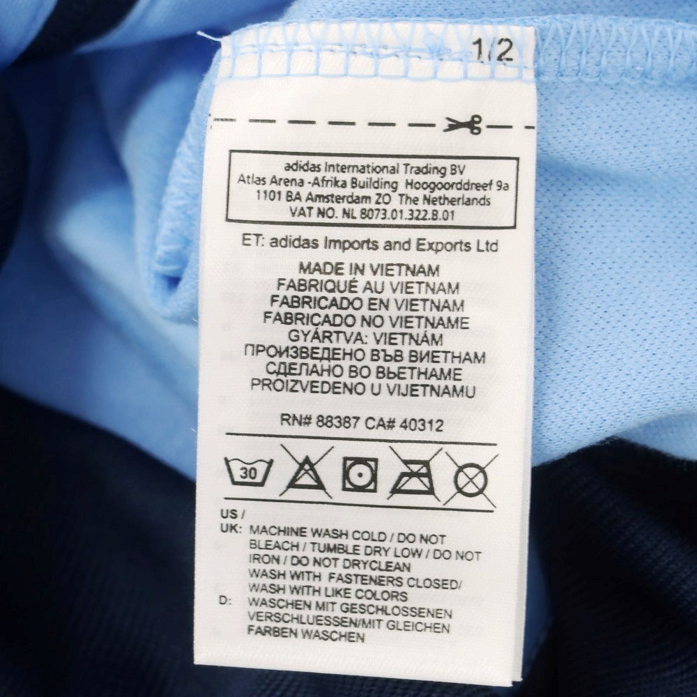 [Used] [Unused] Adidas polyester zip-up track jacket jersey light blue x navy [M] [Condition rank S] [Men&