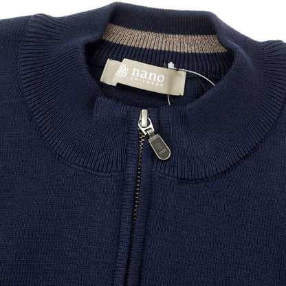 [Used] [Unused] Nano Universe Cotton Polyester Half Zip Washable Short Sleeve Pullover Knit Navy [L] [Condition Rank S] [Men&
