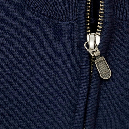 [Used] [Unused] Nano Universe Cotton Polyester Half Zip Washable Short Sleeve Pullover Knit Navy [L] [Condition Rank S] [Men&