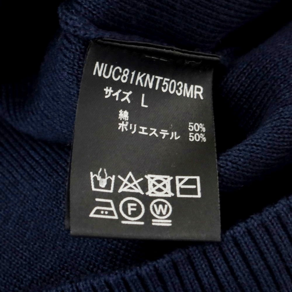 [Used] [Unused] Nano Universe Cotton Polyester Half Zip Washable Short Sleeve Pullover Knit Navy [L] [Condition Rank S] [Men&