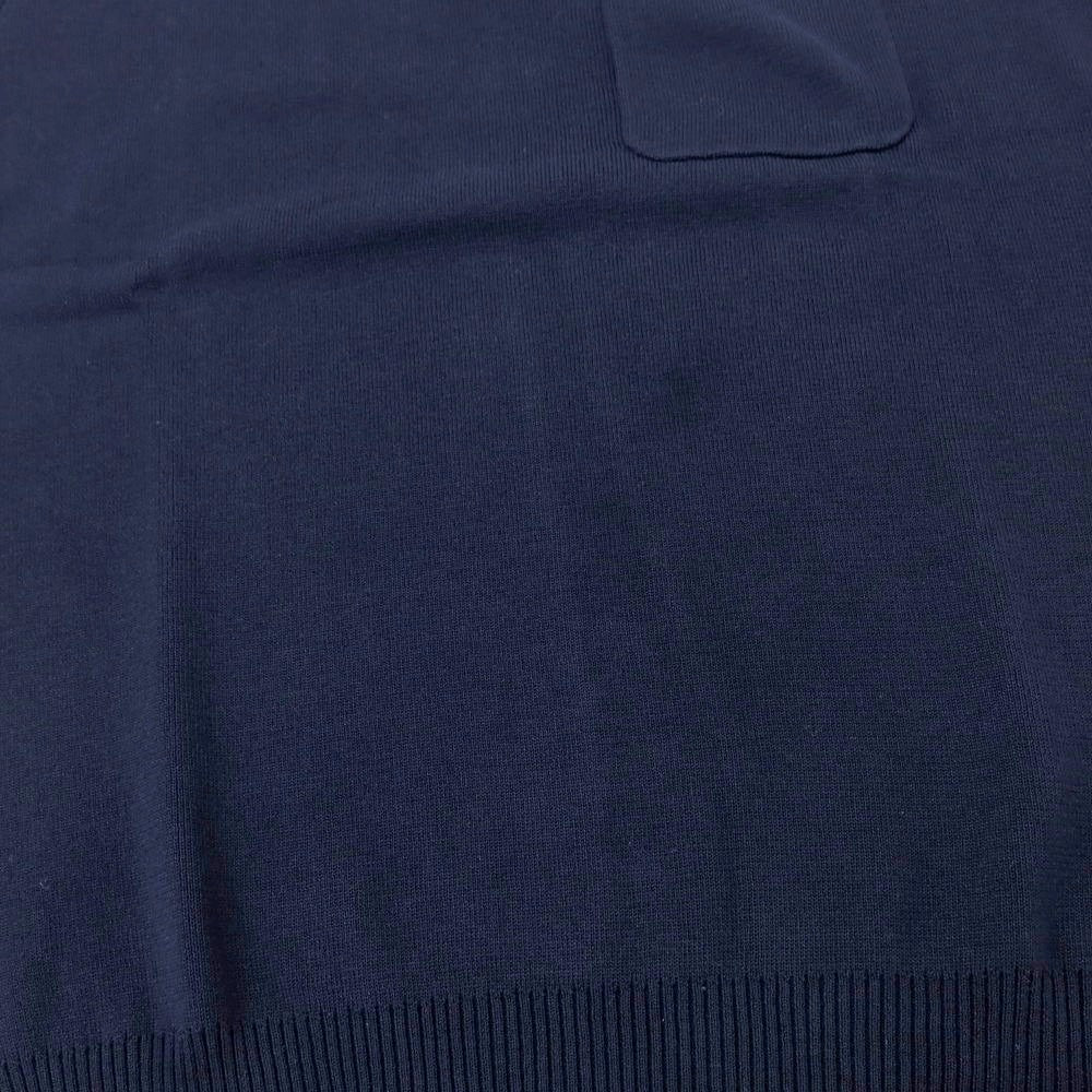 [Used] [Unused] Nano Universe Cotton Polyester Half Zip Washable Short Sleeve Pullover Knit Navy [L] [Condition Rank S] [Men&
