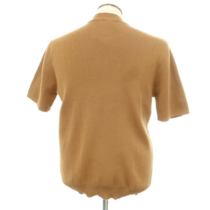 [Used] [Unused] Nano Universe Cotton Polyester Half Zip Washable Short Sleeve Pullover Knit Camel [L] [Condition Rank S] [Men&