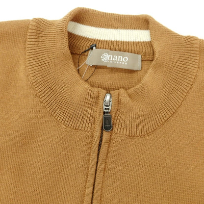 [Used] [Unused] Nano Universe Cotton Polyester Half Zip Washable Short Sleeve Pullover Knit Camel [L] [Condition Rank S] [Men&
