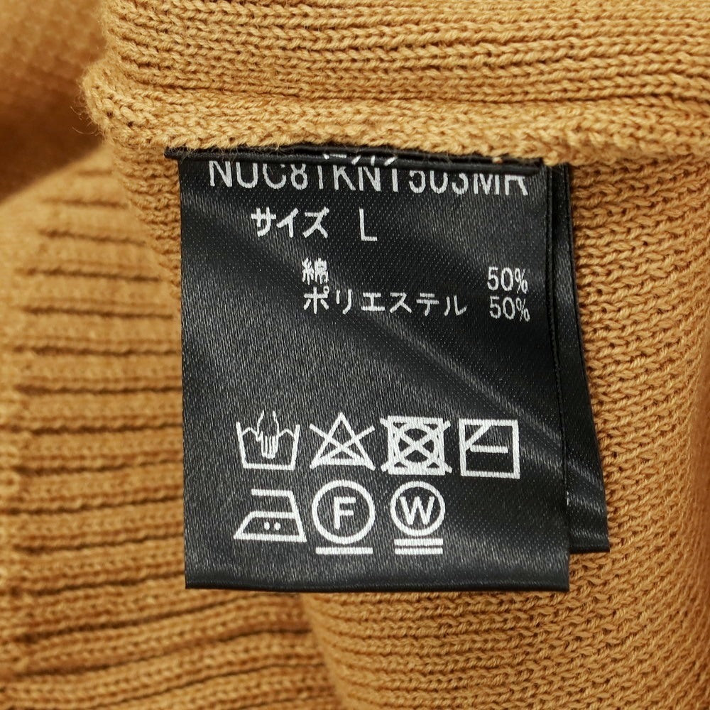 [Used] [Unused] Nano Universe Cotton Polyester Half Zip Washable Short Sleeve Pullover Knit Camel [L] [Condition Rank S] [Men&