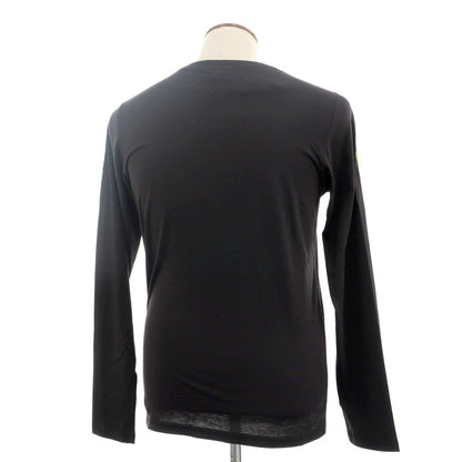 【中古】【未使用】エンポリオ アルマーニ EMPORIO ARMANI コットン クルーネック 長袖Ｔシャツ ブラック【 M 】【 状態ランクS 】【 メンズ 】