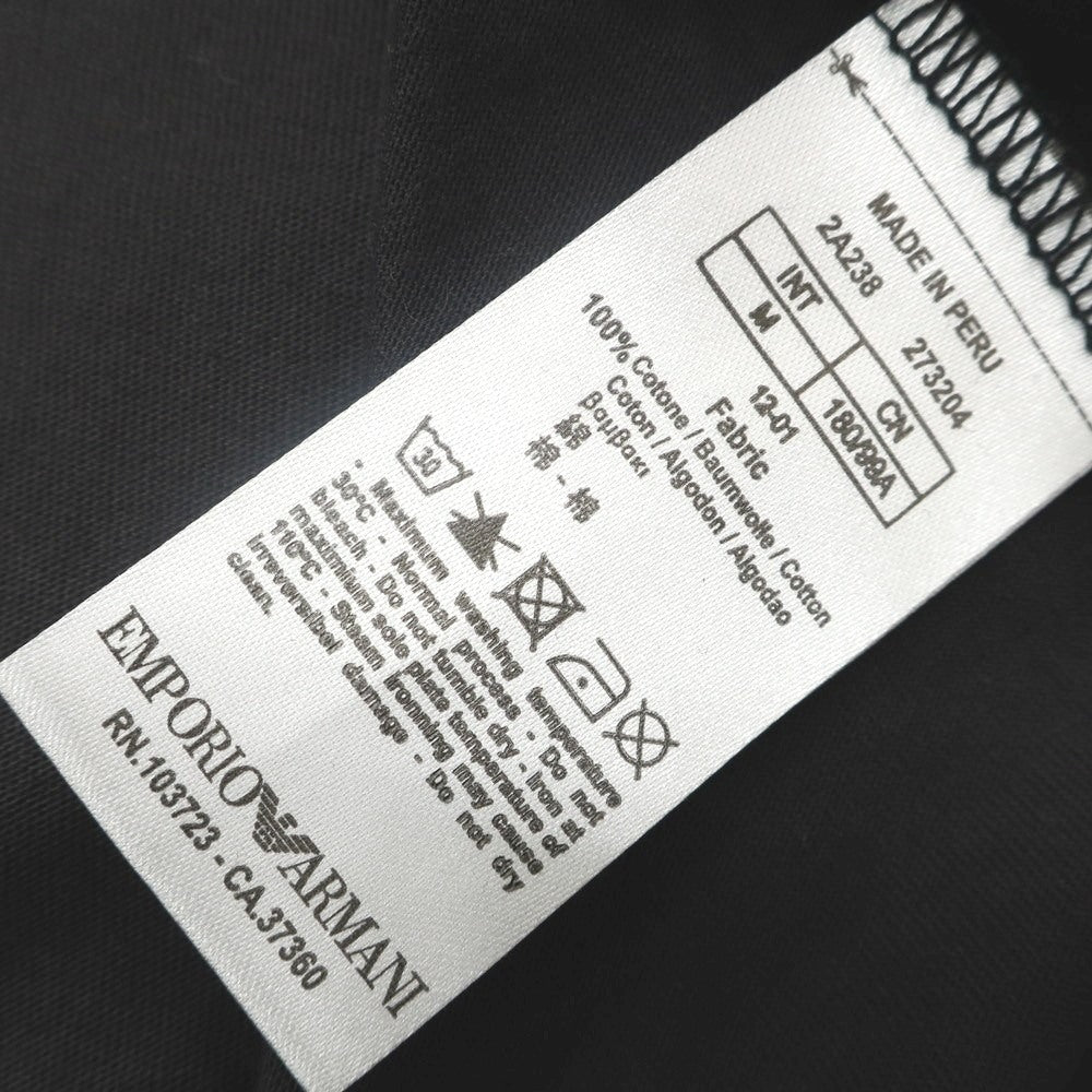 【中古】【未使用】エンポリオ アルマーニ EMPORIO ARMANI コットン クルーネック 長袖Ｔシャツ ブラック【 M 】【 状態ランクS 】【 メンズ 】