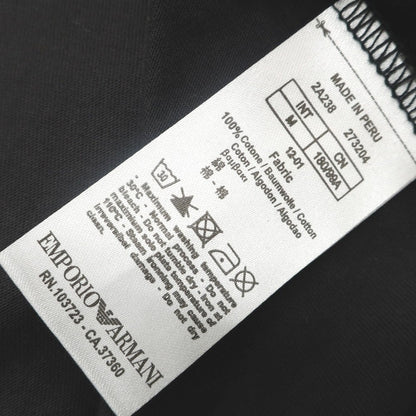 【中古】【未使用】エンポリオ アルマーニ EMPORIO ARMANI コットン クルーネック 長袖Ｔシャツ ブラック【 M 】【 状態ランクS 】【 メンズ 】