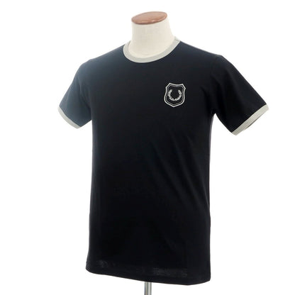 【中古】【未使用】フレッドペリー FRED PERRY コットン クルーネック リンガー 半袖Ｔシャツ ブラック【 M 】【 状態ランクS 】【 メンズ 】 [APD]