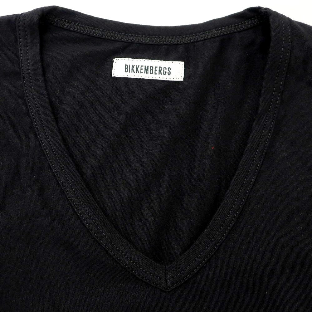 [Used] [Unused] BIKKEMBERGS Cotton V-neck short-sleeve T-shirt Black [M] [Condition Rank S] [Men&