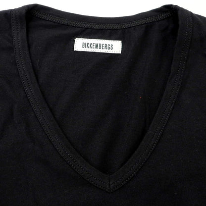 [Used] [Unused] BIKKEMBERGS Cotton V-neck short-sleeve T-shirt Black [M] [Condition Rank S] [Men&
