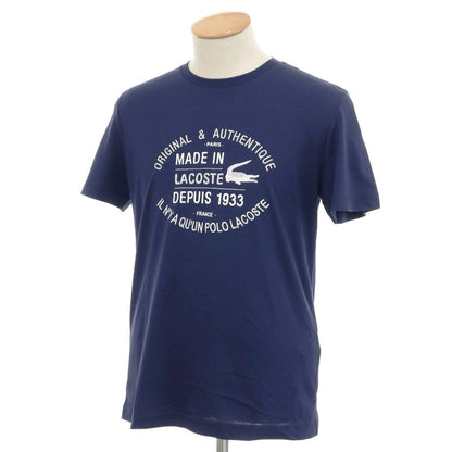 【中古】【未使用】ラコステ LACOSTE コットン クルーネック 半袖Ｔシャツ ネイビー【 2 】【 状態ランクS 】【 メンズ 】 [APD]
