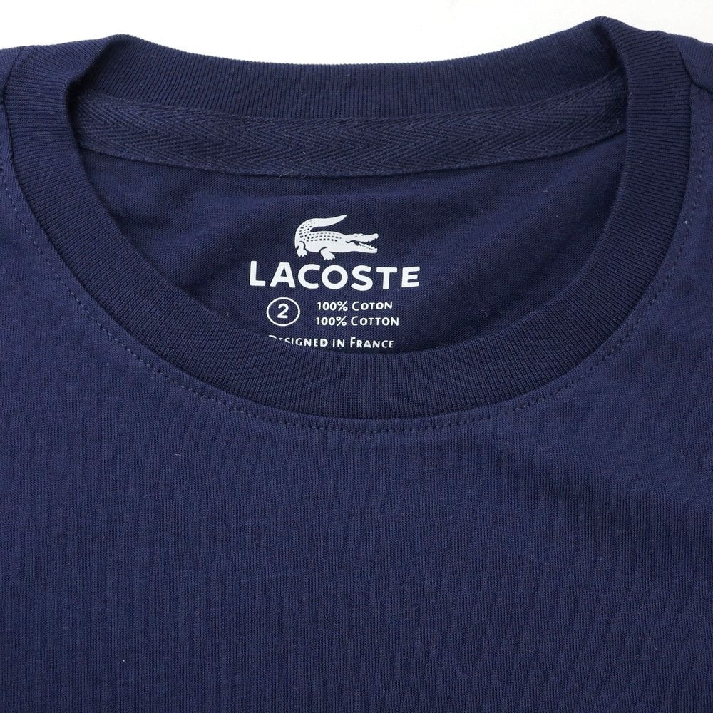 【中古】【未使用】ラコステ LACOSTE コットン クルーネック 半袖Ｔシャツ ネイビー【 2 】【 状態ランクS 】【 メンズ 】 [APD]
