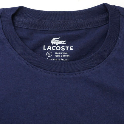 【中古】【未使用】ラコステ LACOSTE コットン クルーネック 半袖Ｔシャツ ネイビー【 2 】【 状態ランクS 】【 メンズ 】 [APD]