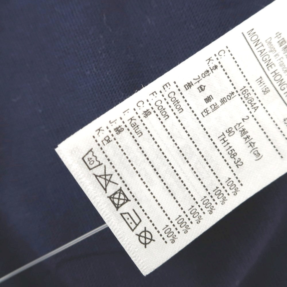 【中古】【未使用】ラコステ LACOSTE コットン クルーネック 半袖Ｔシャツ ネイビー【 2 】【 状態ランクS 】【 メンズ 】 [APD]