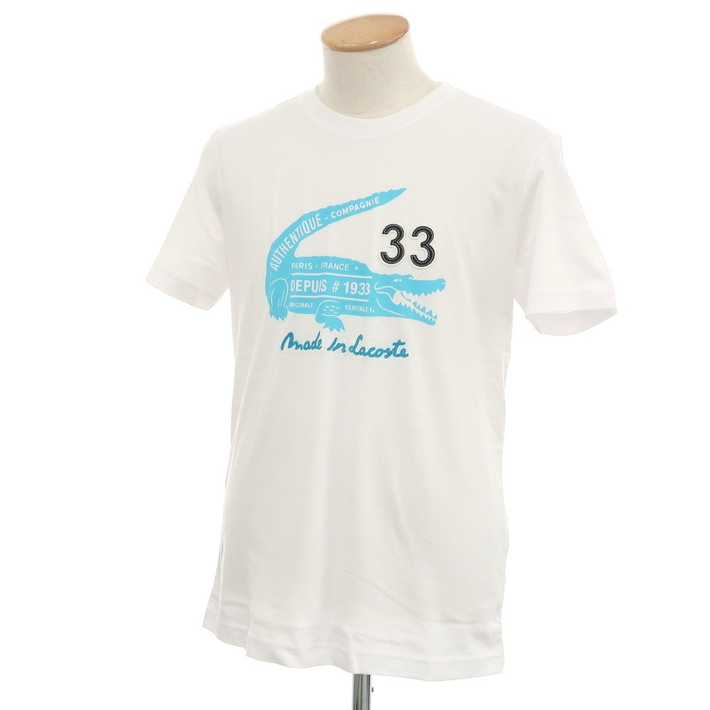 【中古】【未使用】ラコステ LACOSTE コットン クルーネック 半袖Ｔシャツ ホワイト【 2 】【 状態ランクS 】【 メンズ 】 [APD]