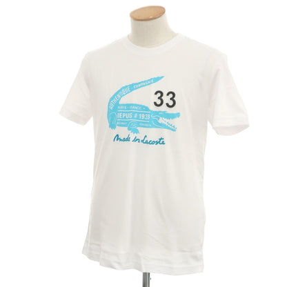 【中古】【未使用】ラコステ LACOSTE コットン クルーネック 半袖Ｔシャツ ホワイト【 2 】【 状態ランクS 】【 メンズ 】 [APD]