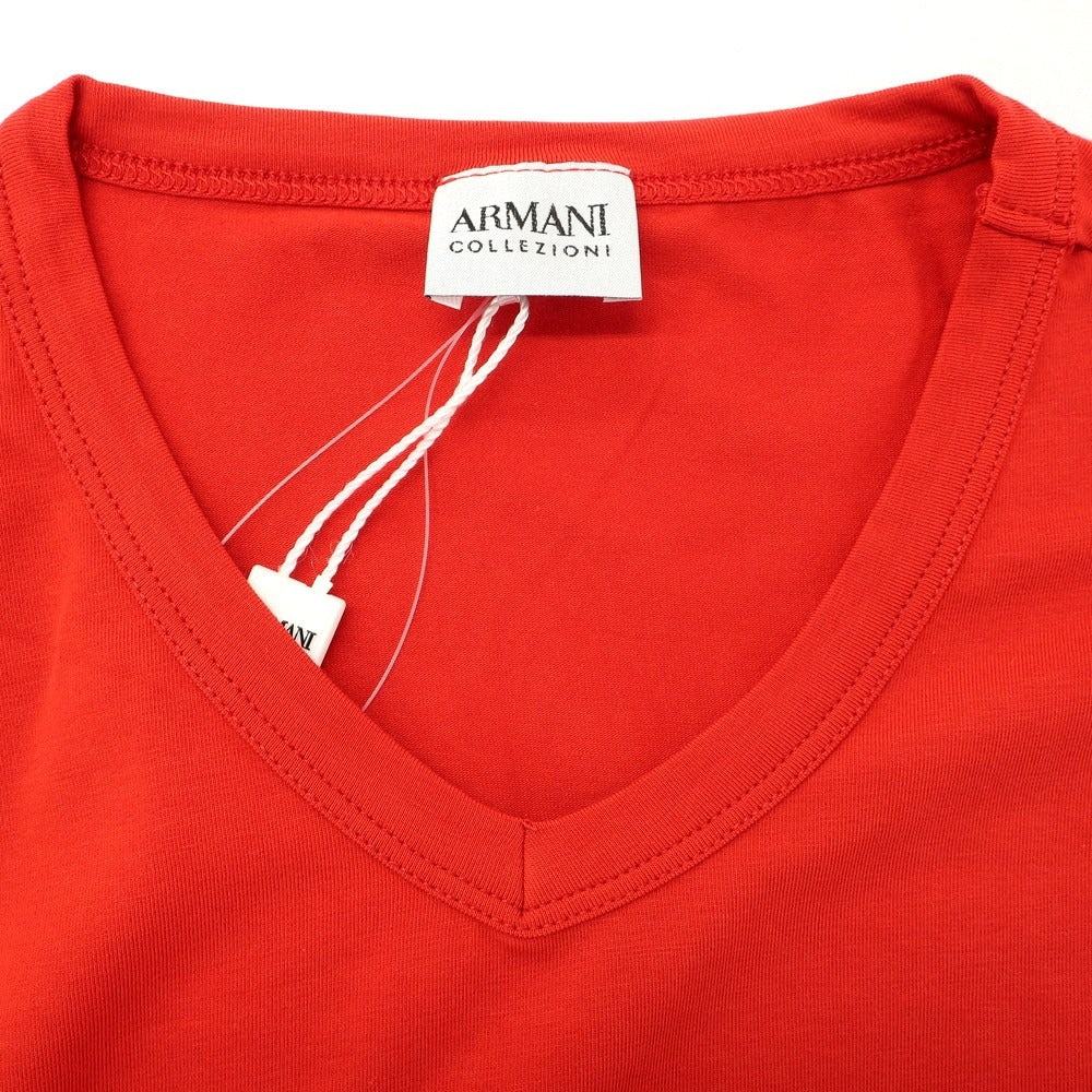 [Used] [Unused] ARMANI COLLEZIONI Stretch Cotton V-neck Short Sleeve T-shirt Red [XL] [Condition Rank S] [Men&