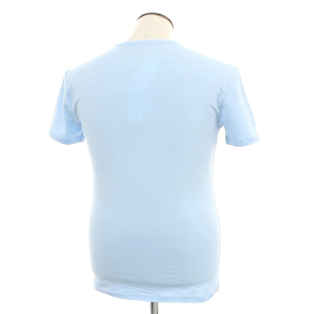 【中古】【未使用】アルマーニ コレッツォーニ ARMANI COLLEZIONI ストレッチ コットン Vネック 半袖Ｔシャツ ライトブルー【 L 】【 状態ランクS 】【 メンズ 】 [EPD]