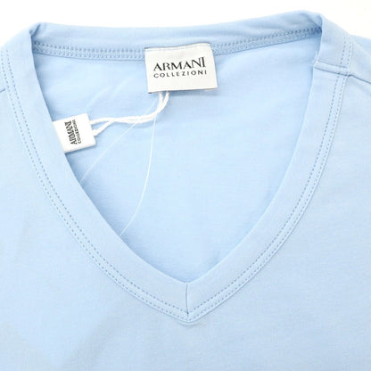 [Used] [Unused] ARMANI COLLEZIONI Stretch Cotton V-neck Short Sleeve T-shirt Light Blue [L] [Condition Rank S] [Men&